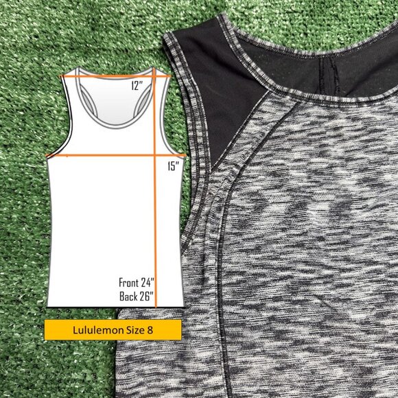 Lululemon Splatter Heather Black  Sculpt Tank Top Lightweight Yoga Tunic Size 8 - Picture 2 of 13